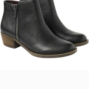 Kensie Black Leather Ankle Boots